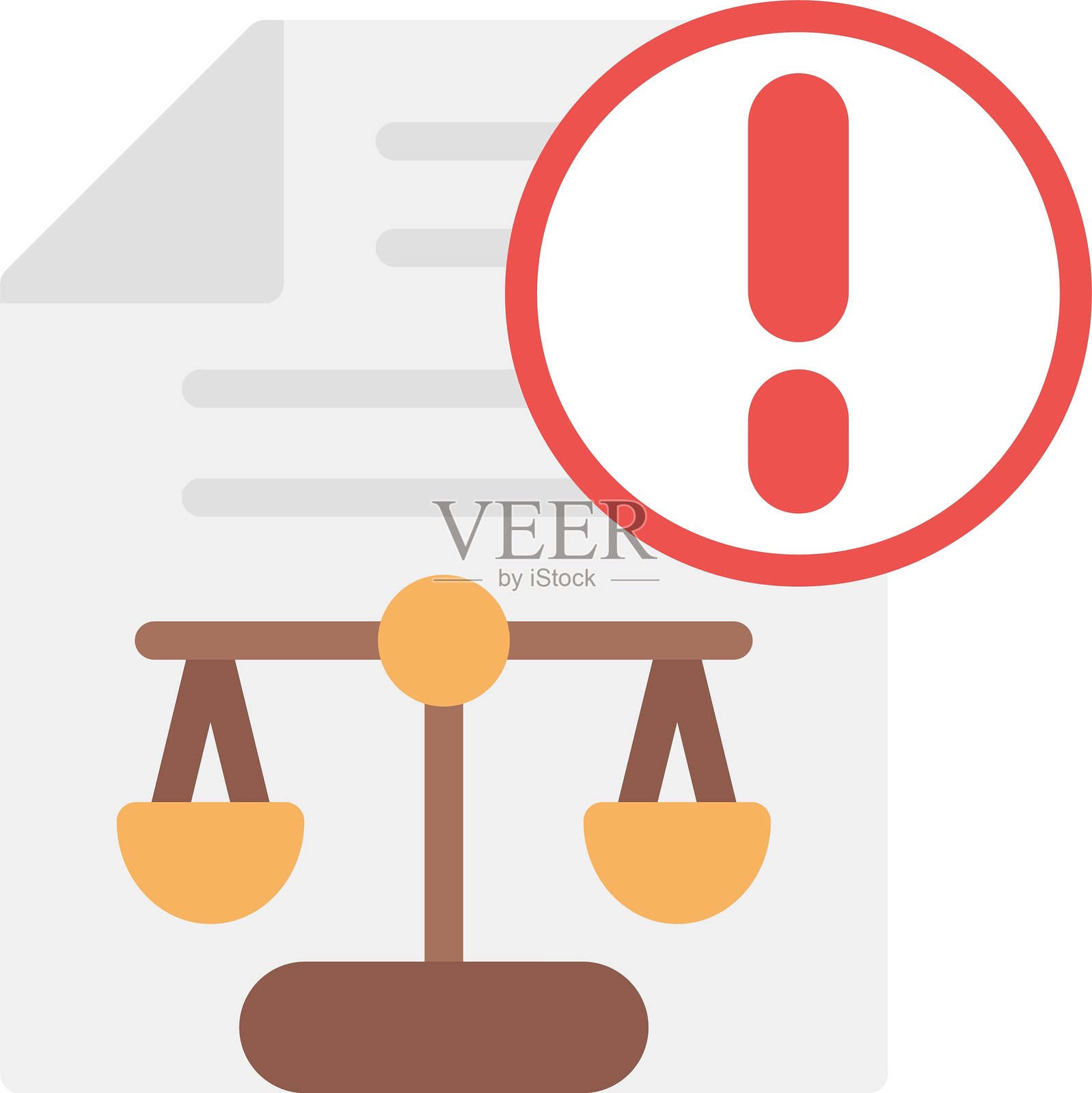 法律争议扁平图标设计插画图片素材