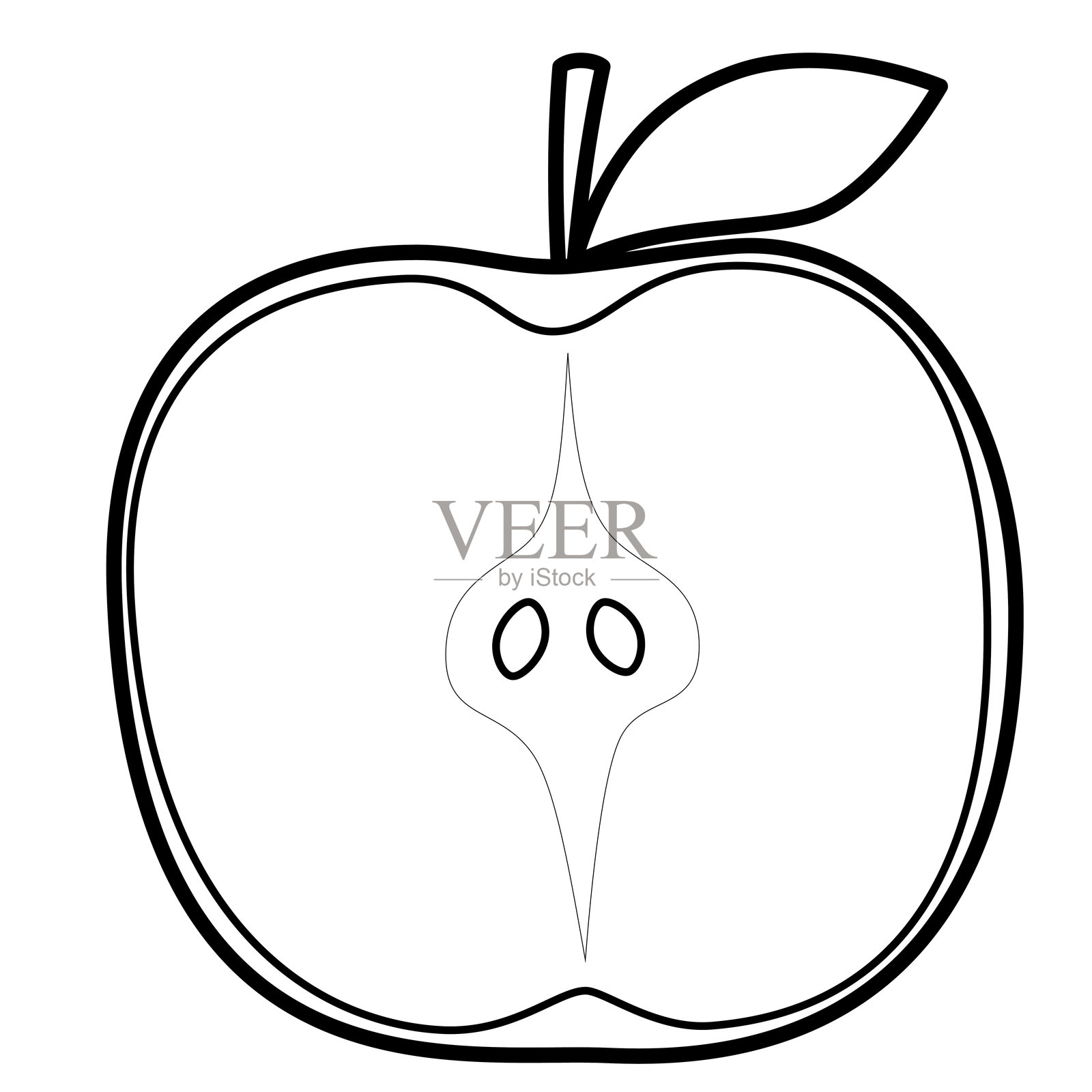 简单的切苹果插图插画图片素材