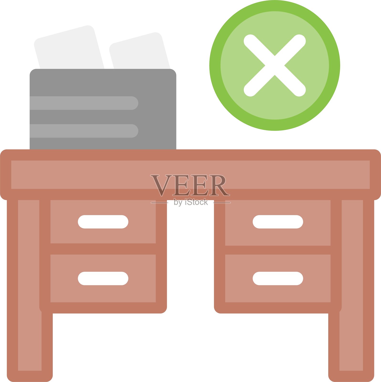 失业办公室扁平图标设计插画图片素材