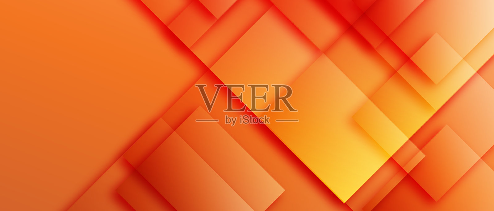 抽象的橙色几何横幅背景，带有对角条纹和阴影插画图片素材