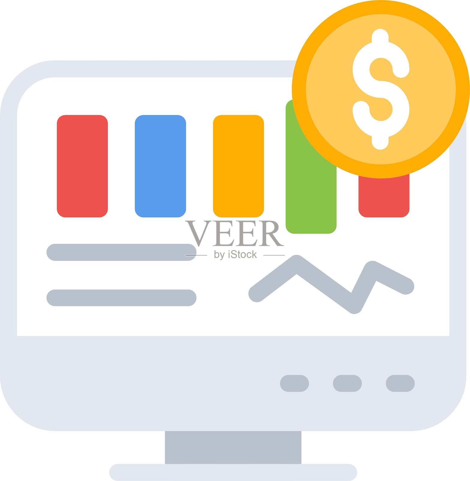 商业分析扁平图标设计插画图片素材