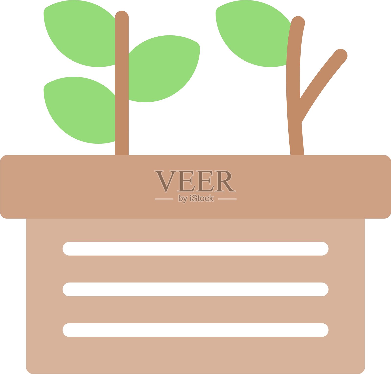 园艺扁平图标设计插画图片素材