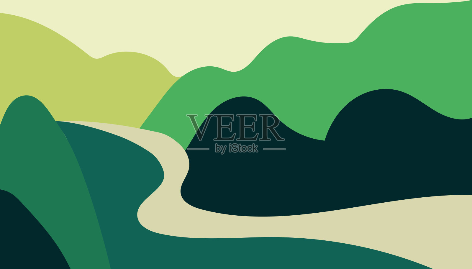 抽象平面山脉风景图案背景插画图片素材