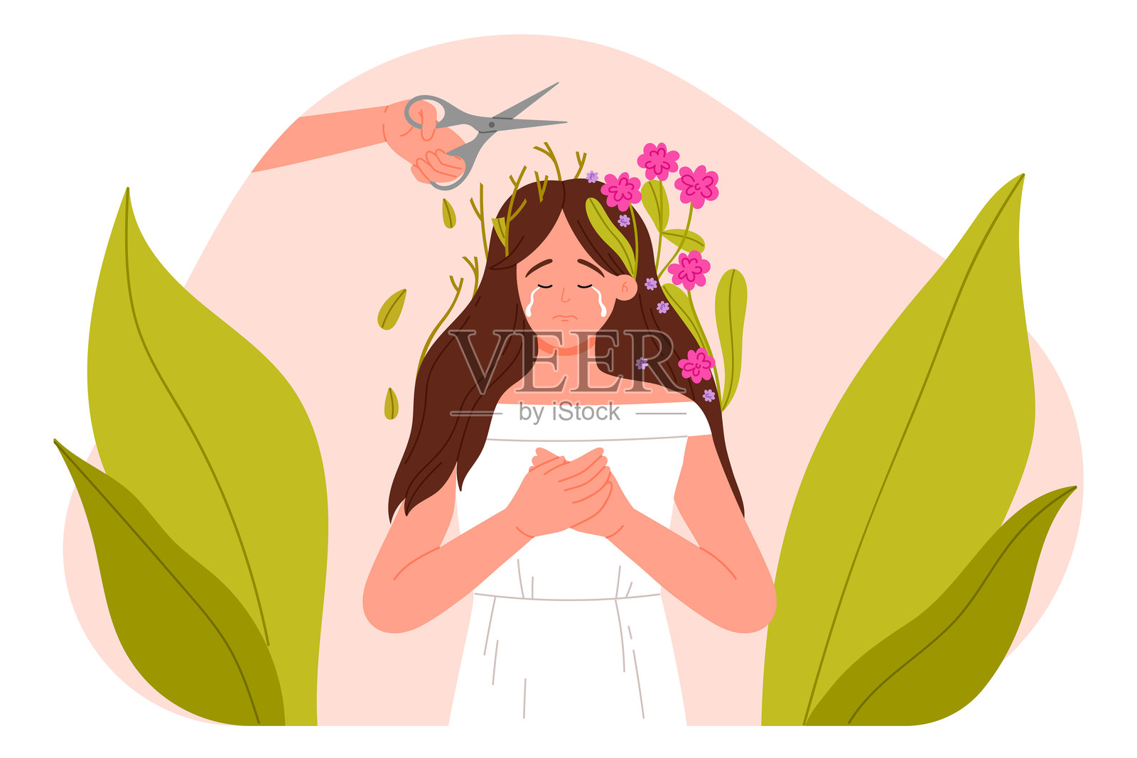 有毒关系，攻击性不愉快的沟通和虐待，对信任的攻击插画图片素材