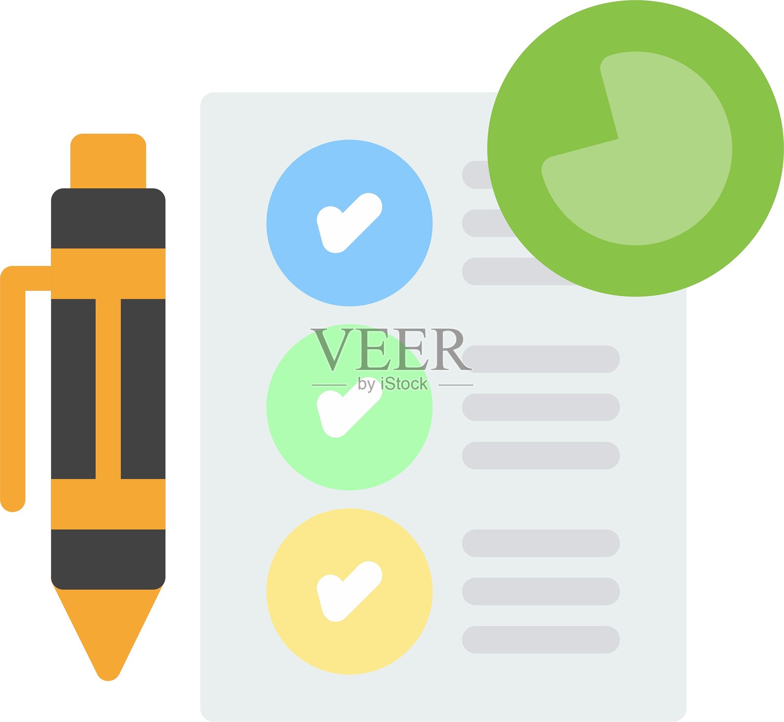 任务进度扁平图标设计插画图片素材