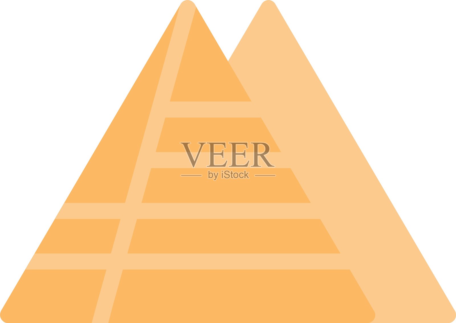 金字塔扁平图标设计插画图片素材