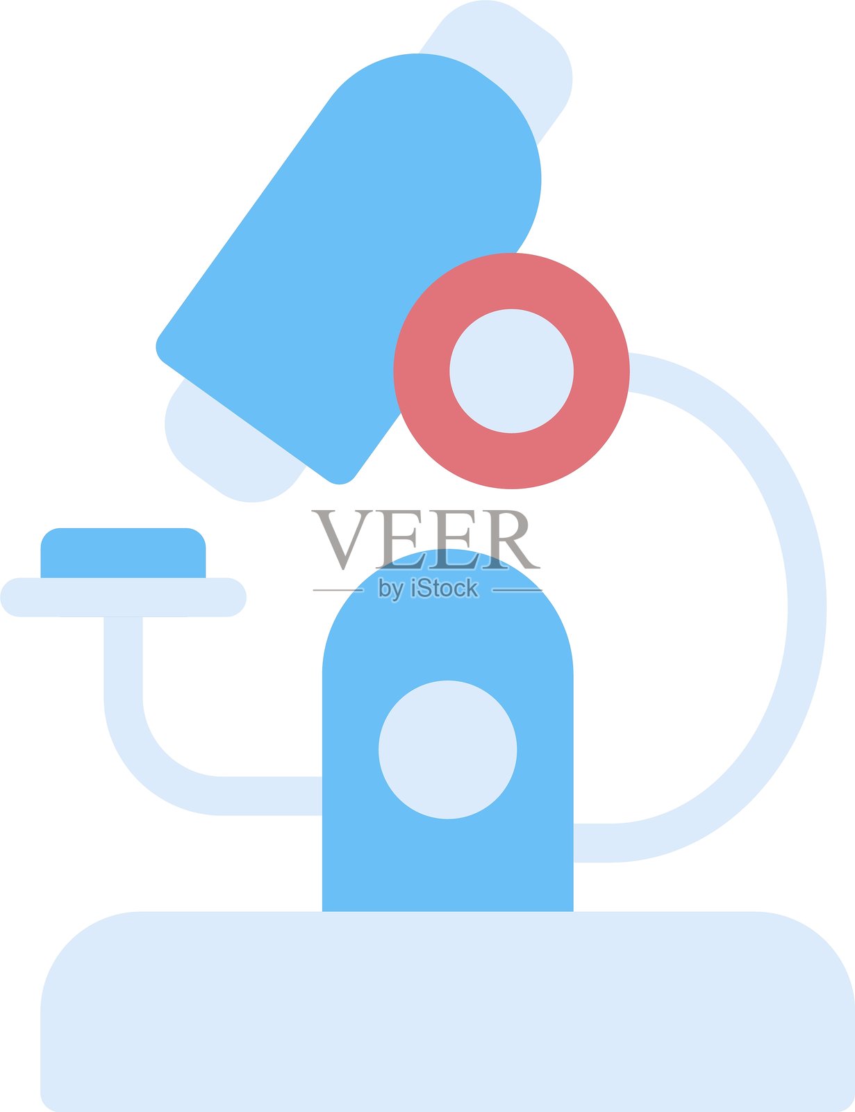 显微镜扁平图标设计插画图片素材