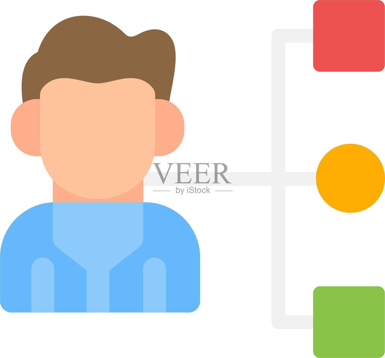 团队技能扁平图标设计插画图片素材