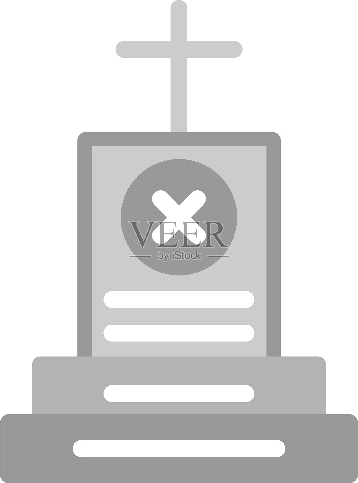 十字架墓碑平面图标设计插画图片素材