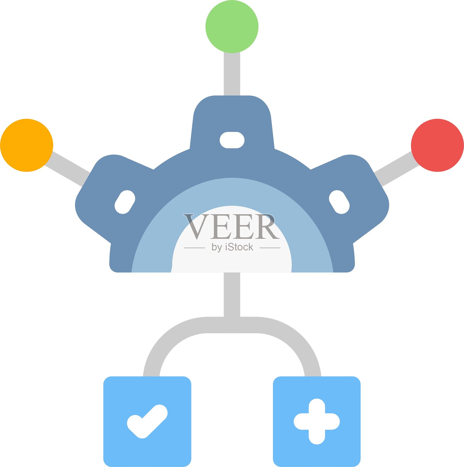 战略决策扁平图标设计插画图片素材