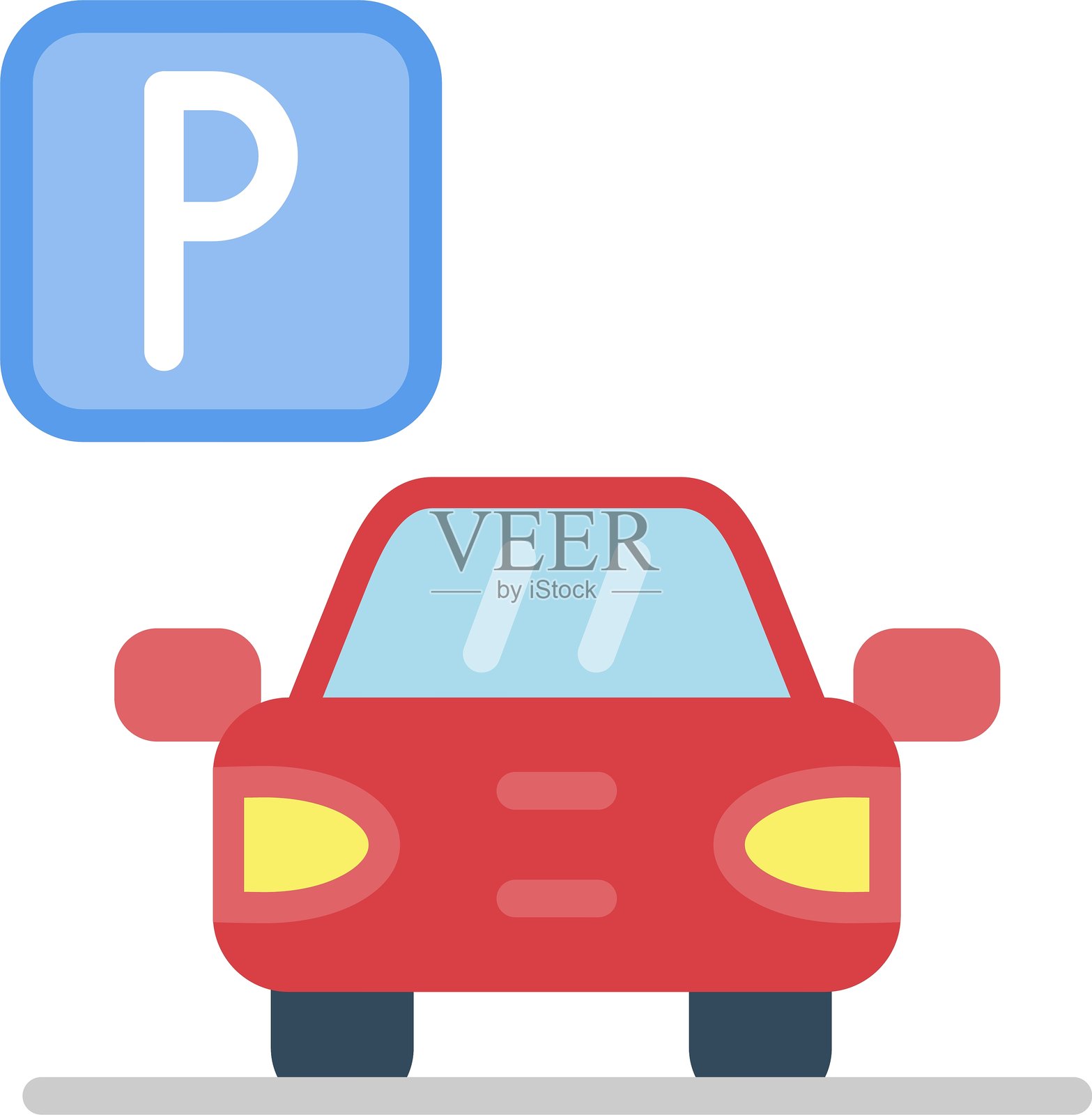 机场停车平面图标设计插画图片素材