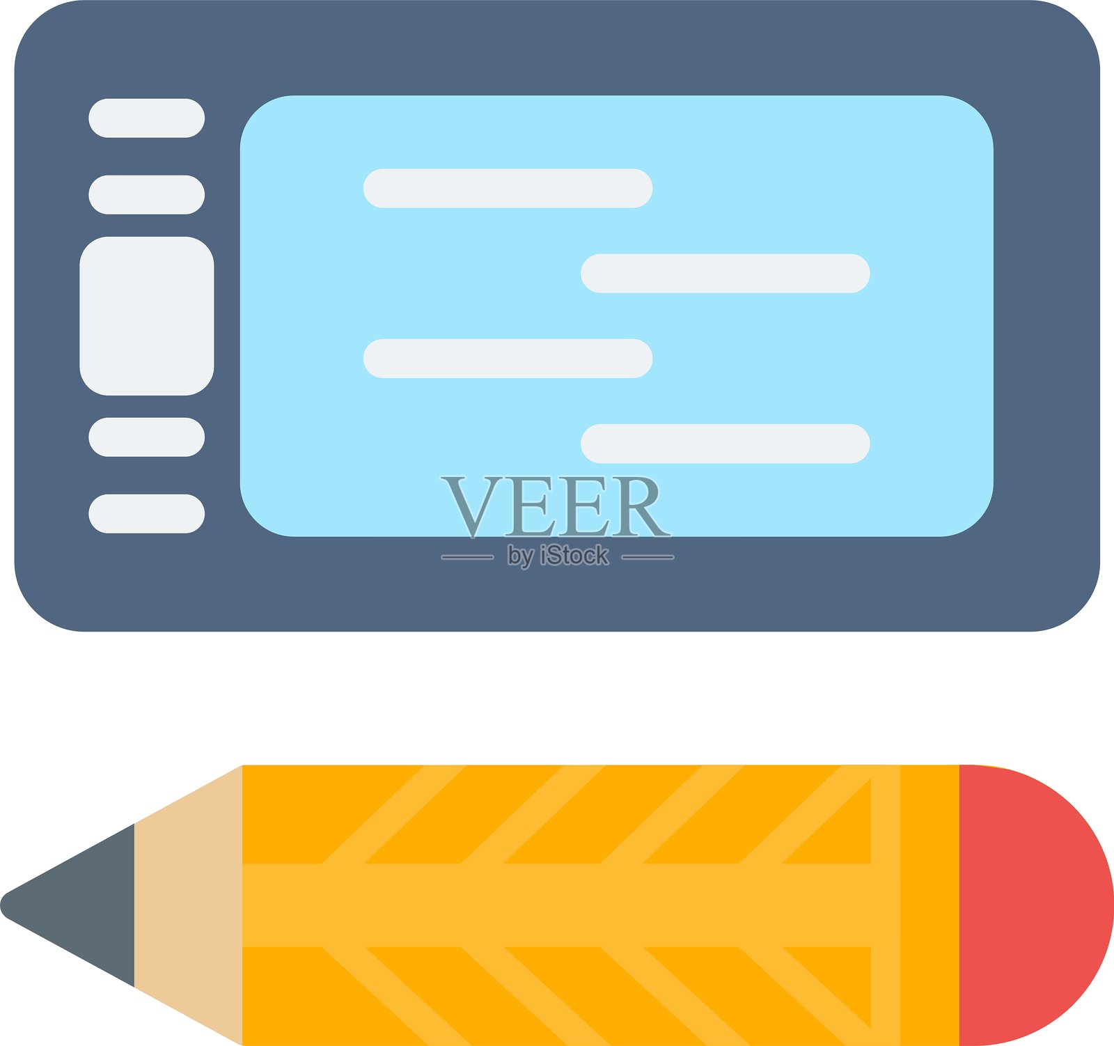 平面图标设计的图形平板插画图片素材