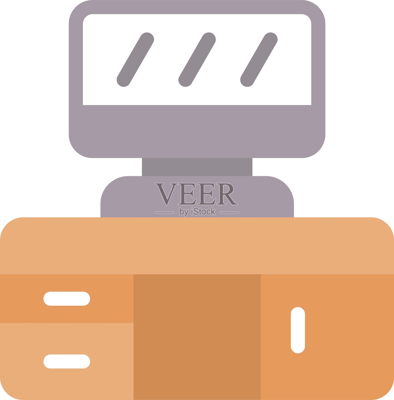 电视时间扁平图标设计插画图片素材