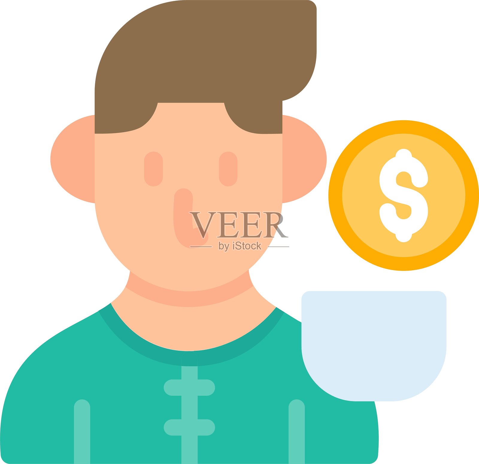 扶贫扁平图标设计插画图片素材