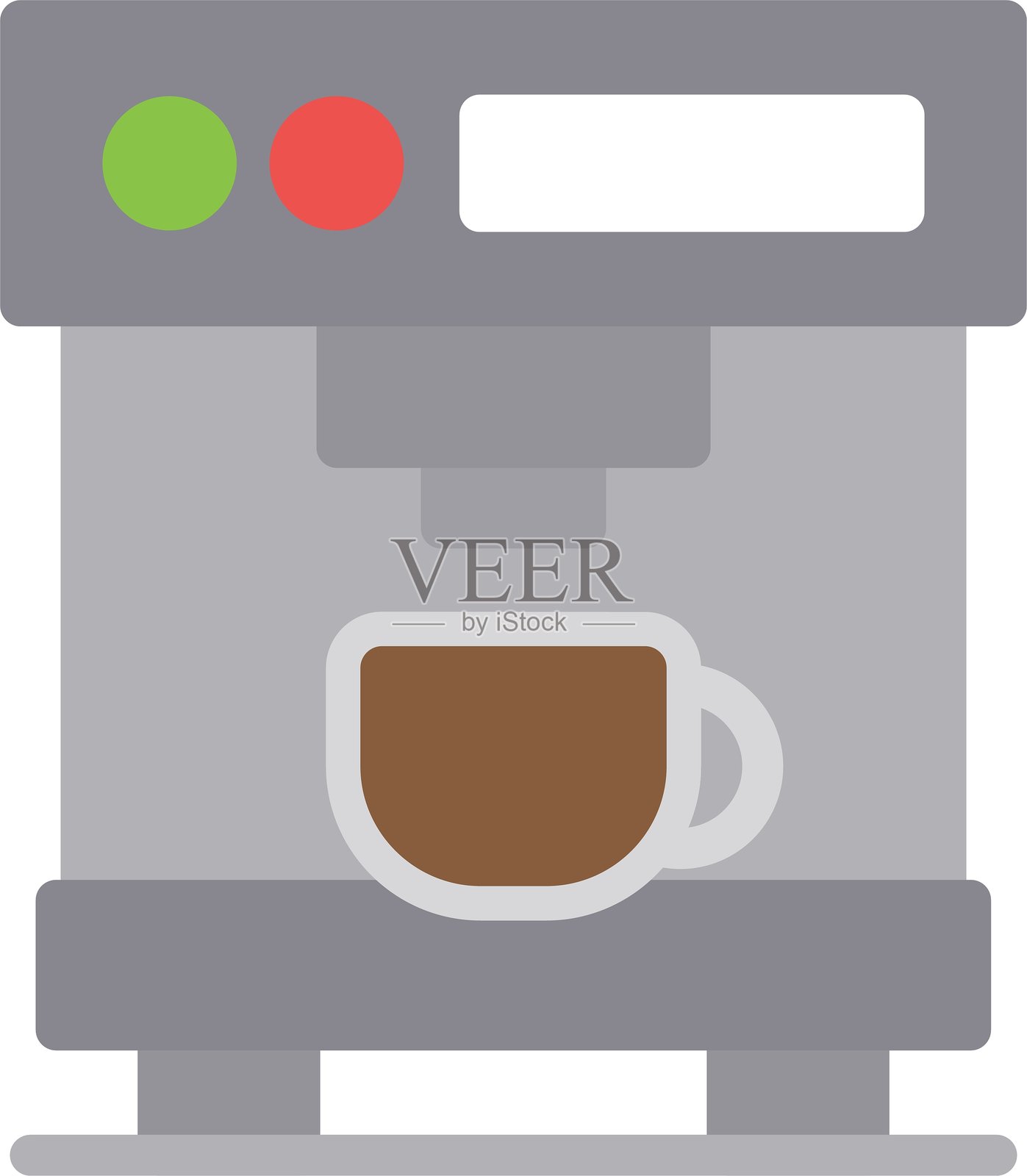 咖啡机扁平图标设计插画图片素材