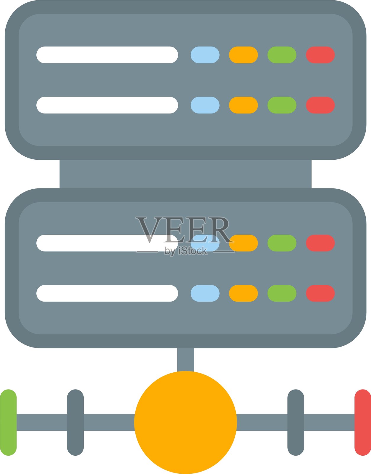 托管服务扁平图标设计插画图片素材