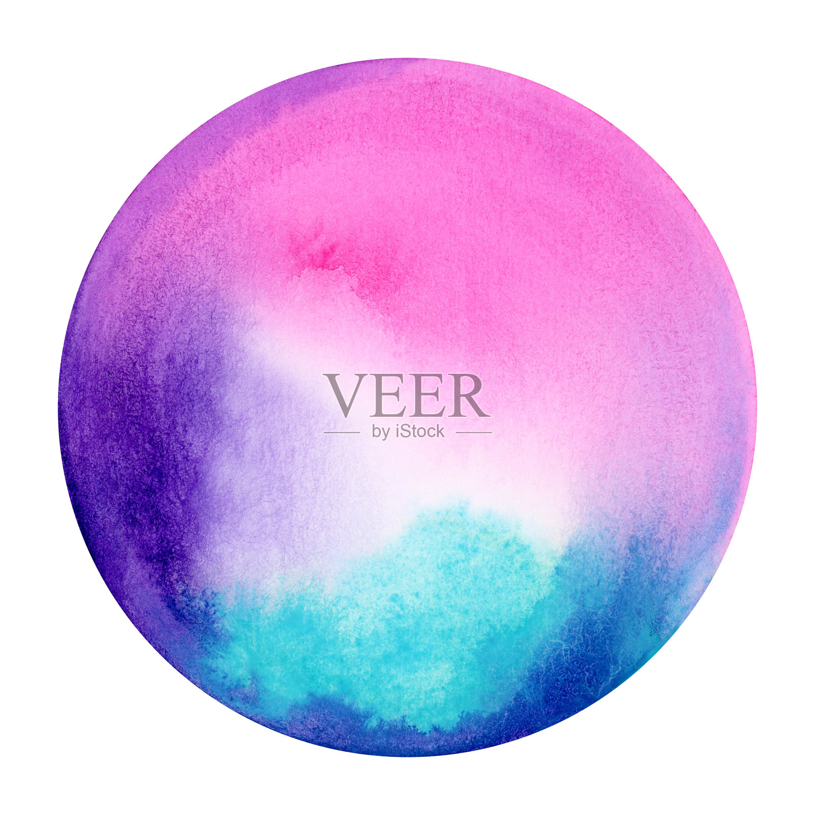 手绘水彩圆圈彩色插图。插画图片素材