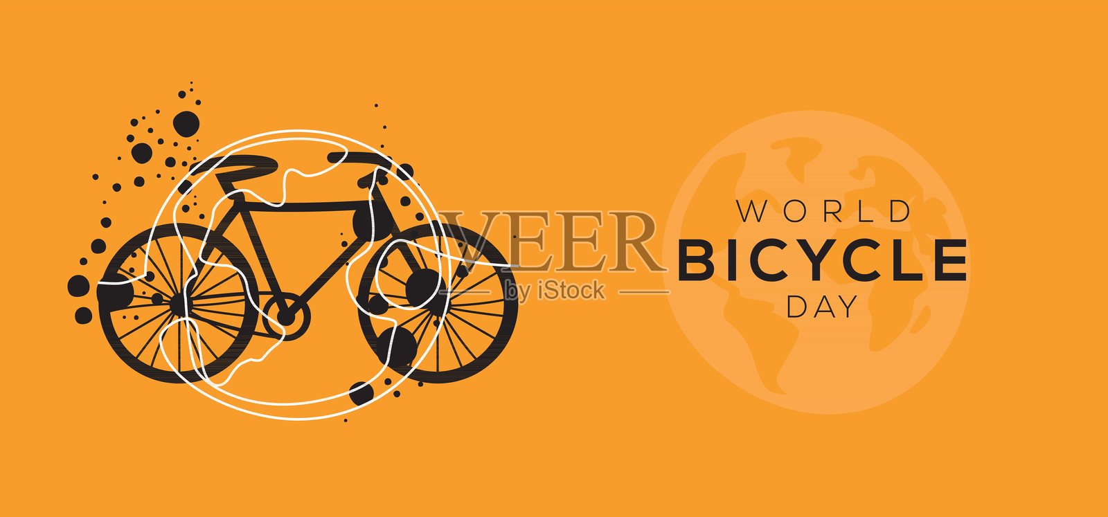 世界自行车日，定于6月3日举行。插画图片素材