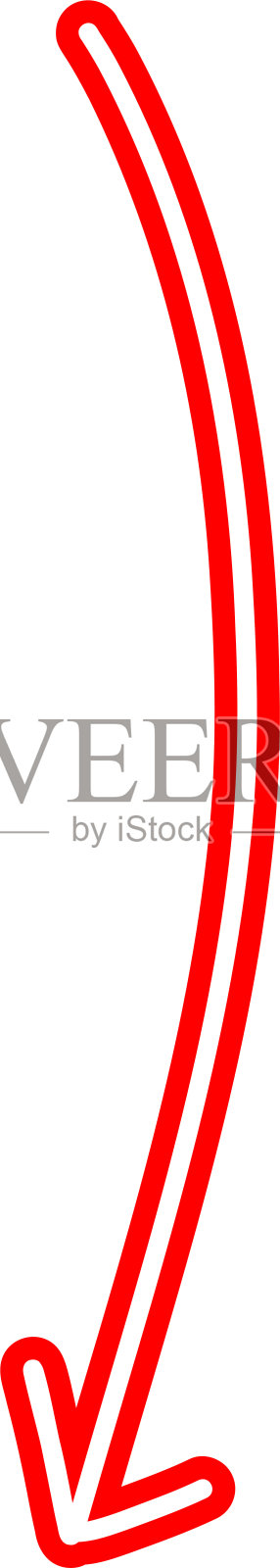 红色手绘方向箭头插画图片素材