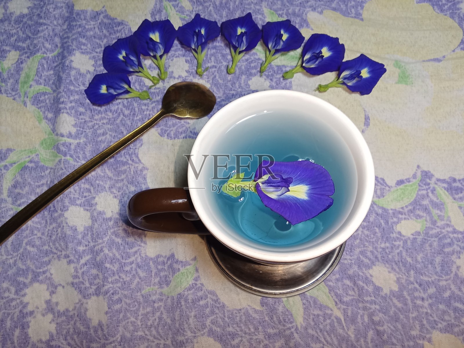 蝶豆花茶照片摄影图片