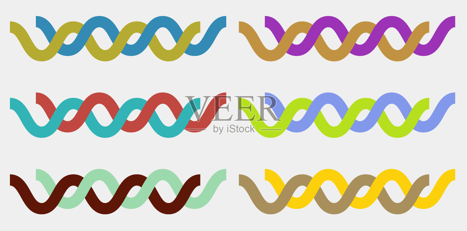 颜色扭结波浪图案组合插画图片素材