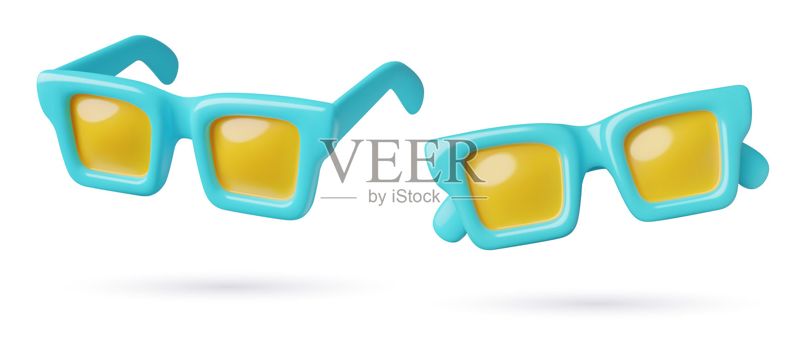 蓝色塑料太阳镜插画图片素材