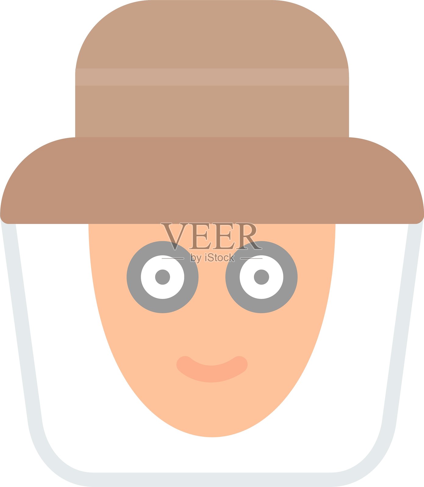 养蜂人扁平图标设计插画图片素材