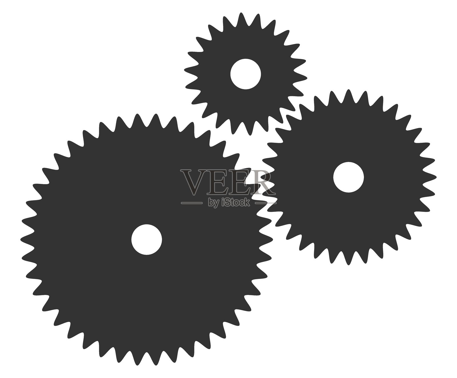相互连接的齿轮，完美展示团队合作、流程或机械概念。适用于商业、工程或科技主题。干净、现代的设计。插画图片素材