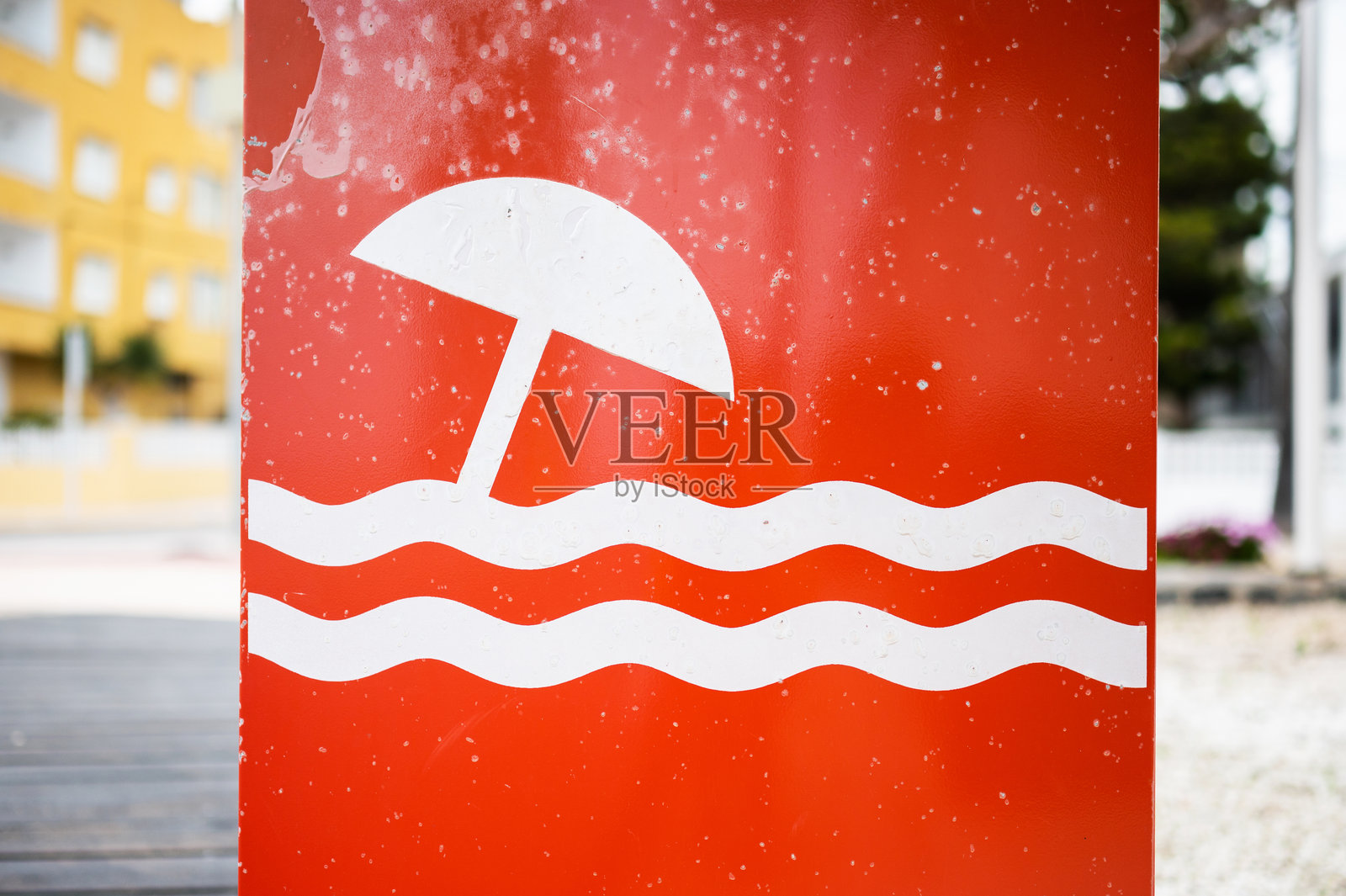 红色沙滩伞旗帜符号标志照片摄影图片