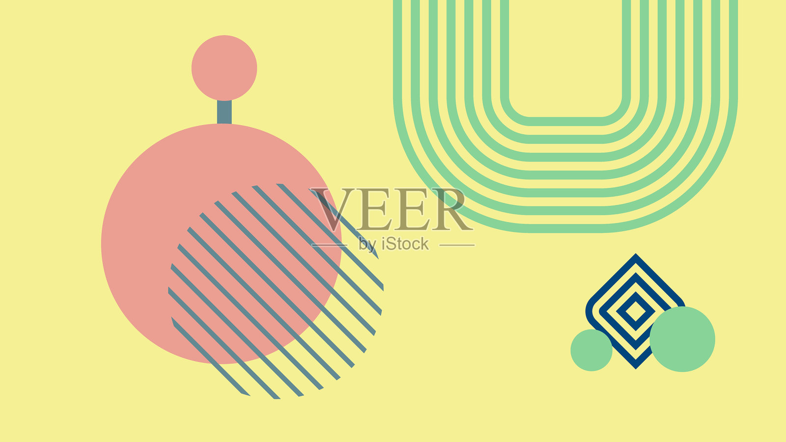 现代抽象极简艺术几何曲线插画图片素材