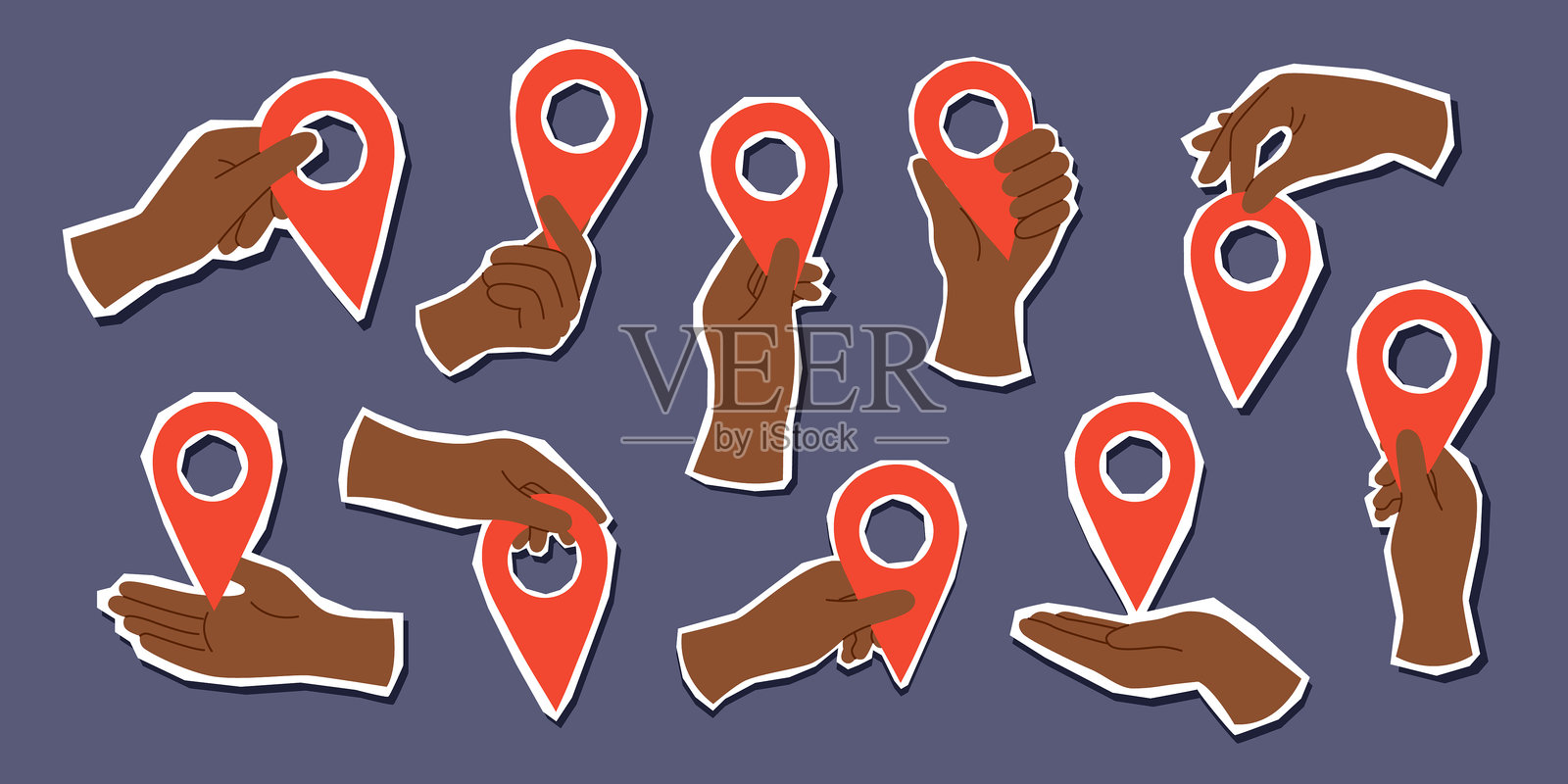 旅行图钉6插画图片素材