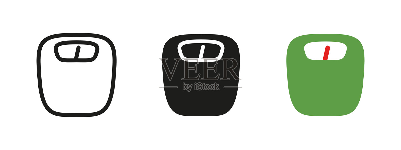 秤图标。浴室体重测量设备矢量插图。健身和身体控制符号。健康监测图标用于饮食、生活方式和健康应用。插画图片素材