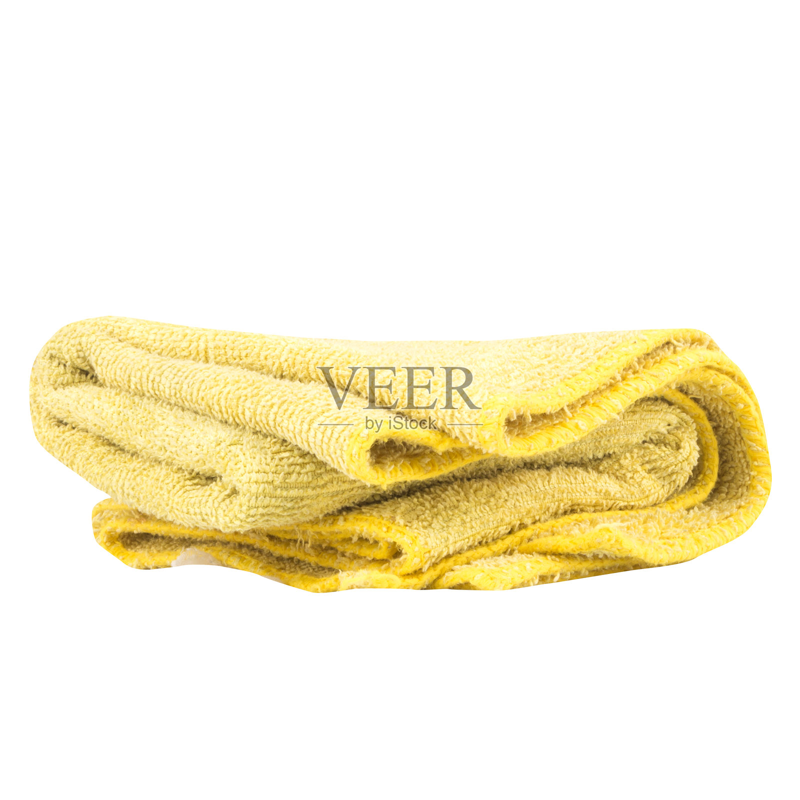 黄色抹布孤立在白色背景上照片摄影图片