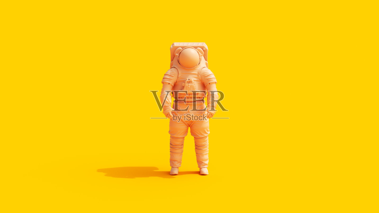 宇航员 太空人 太空探索 黄色肤色 黄色背景照片摄影图片