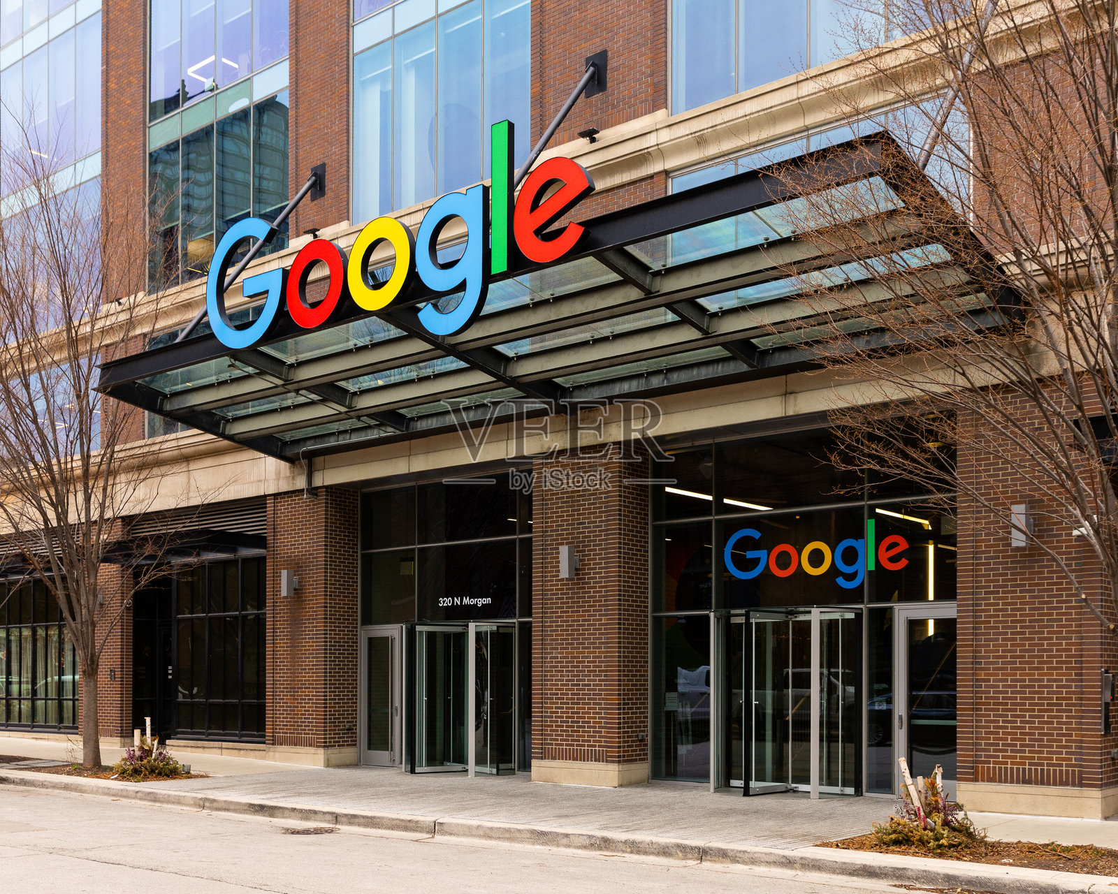 位于伊利诺伊州芝加哥的谷歌办公室。照片摄影图片