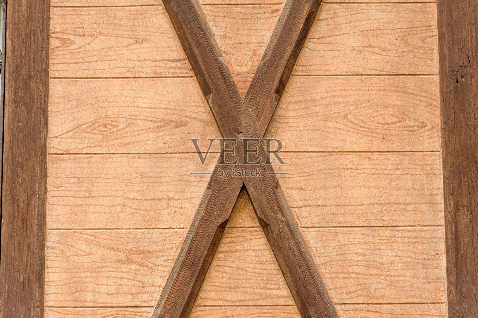 乡村木墙上的木桁架细节照片摄影图片