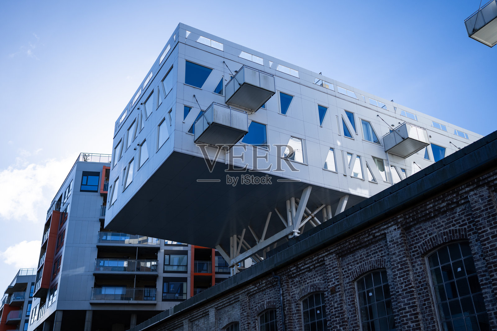 北欧设计建筑：建筑框架照片摄影图片