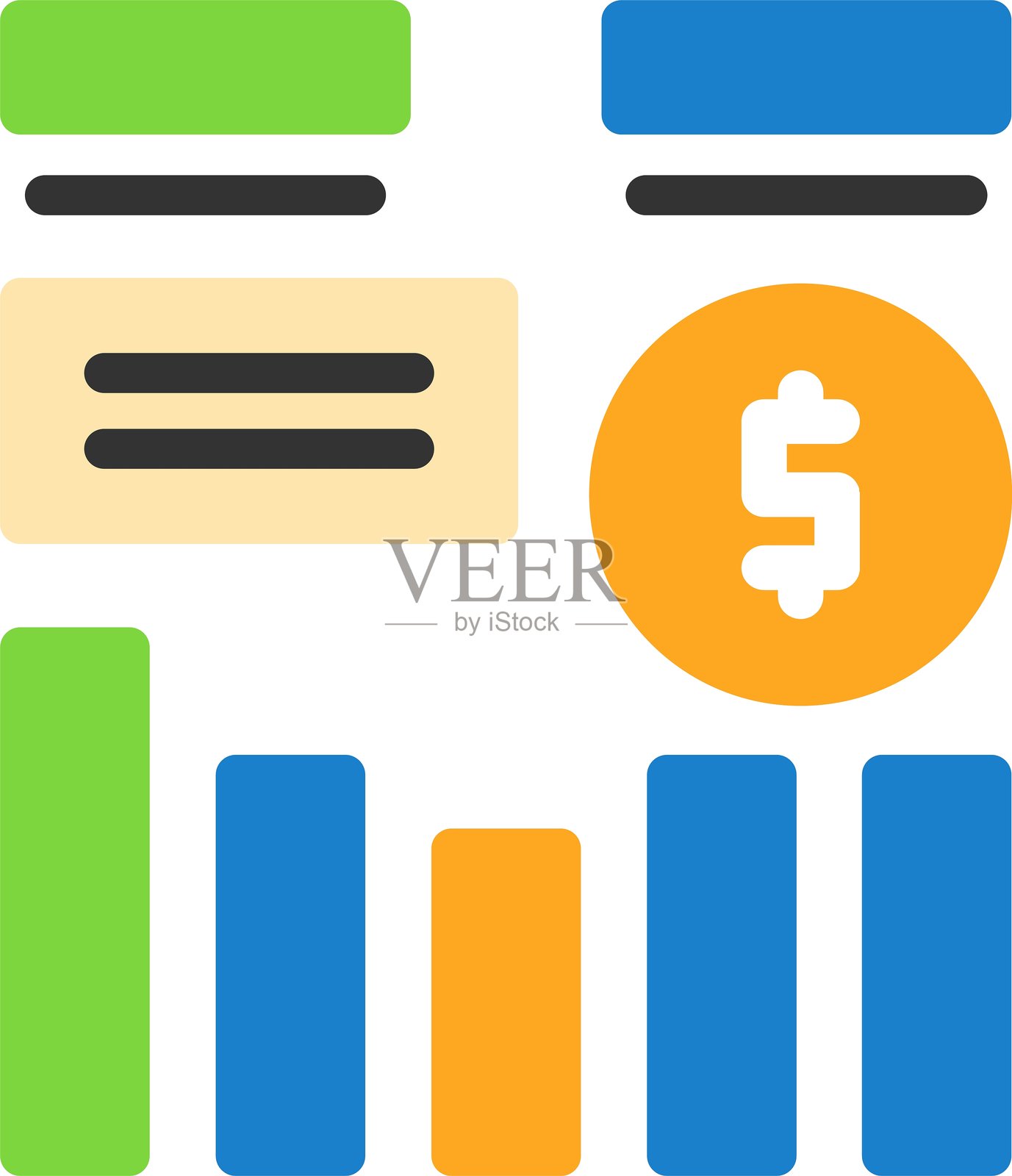 投资回报率扁平风格图标设计插画图片素材