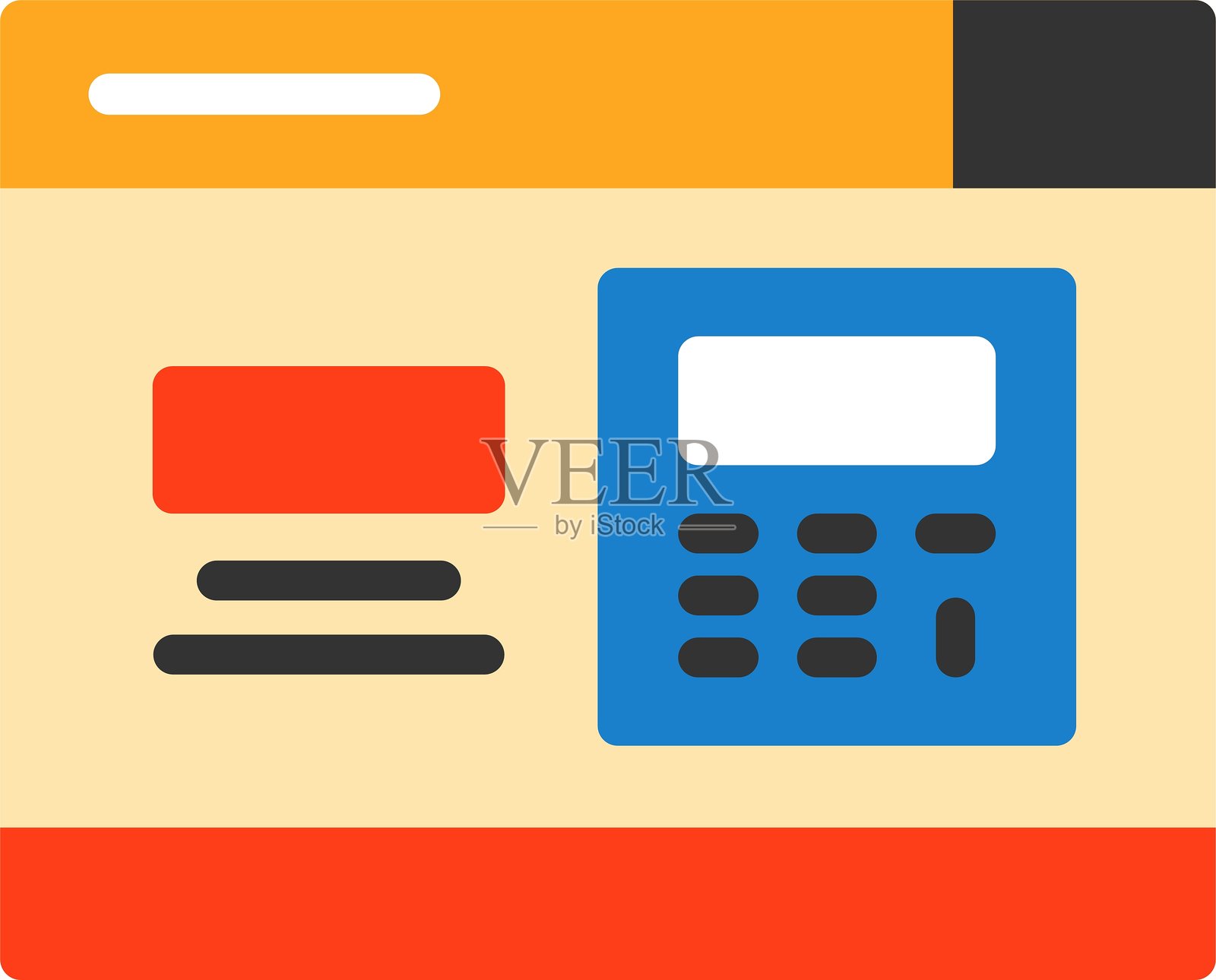 平面风格计算器图标设计插画图片素材