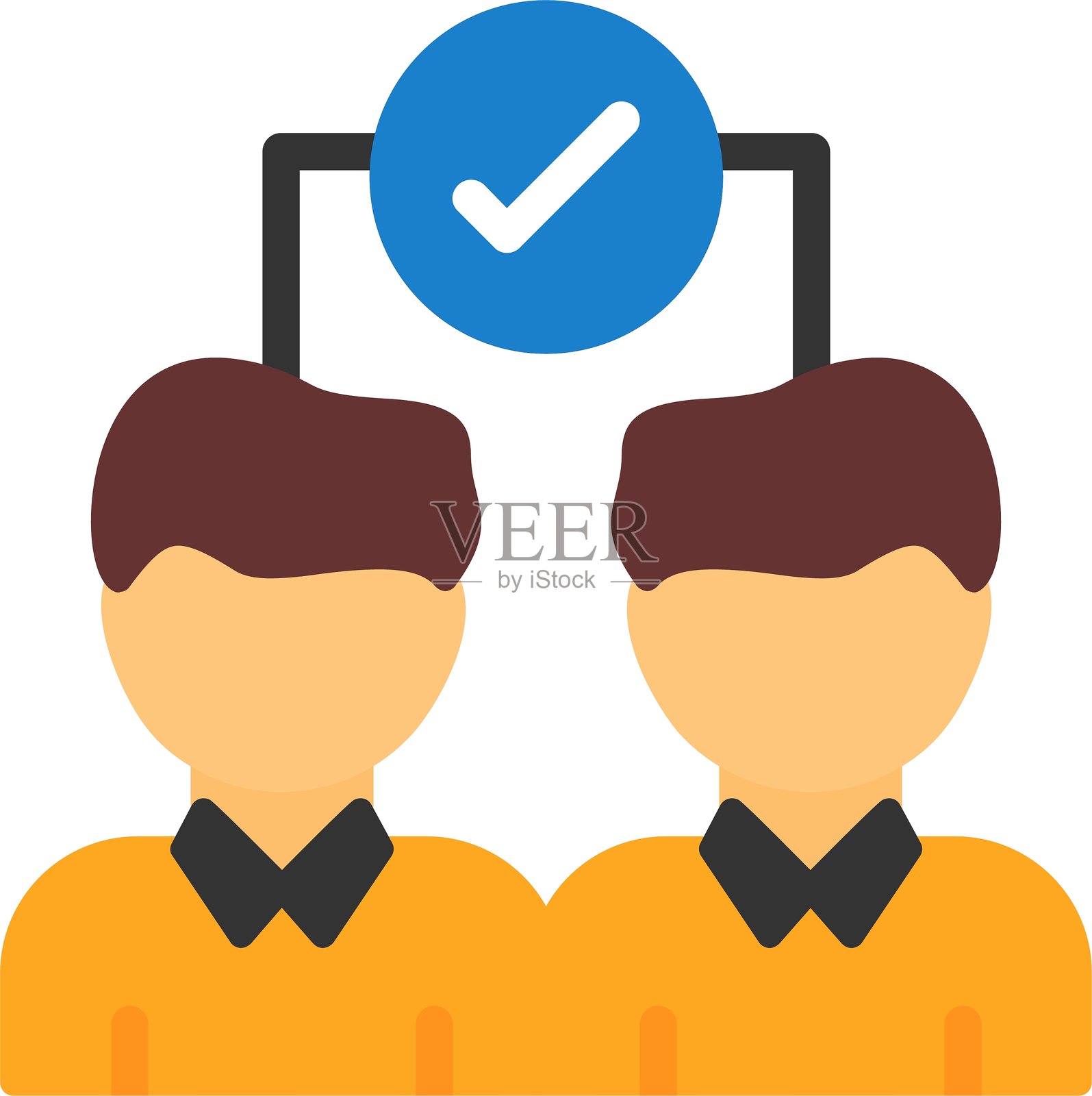 团队扁平风格图标设计插画图片素材