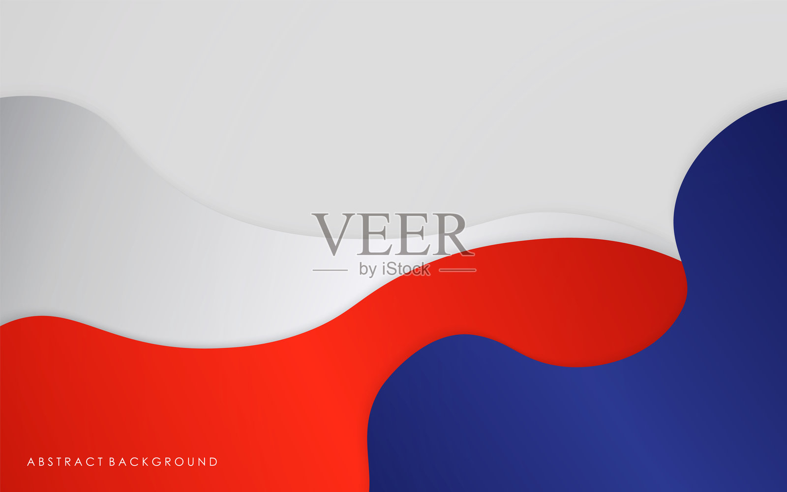 现代抽象波浪背景，蓝色、红色和白色的多彩组合插画图片素材