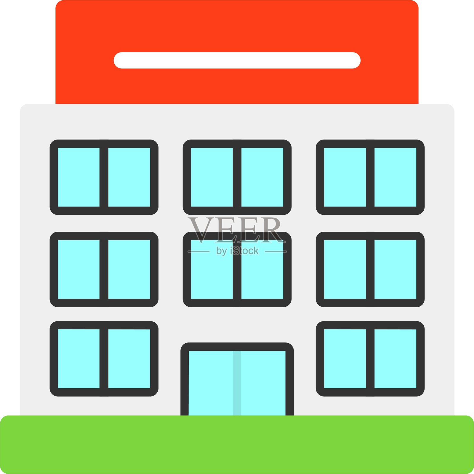 酒店扁平风格图标设计插画图片素材