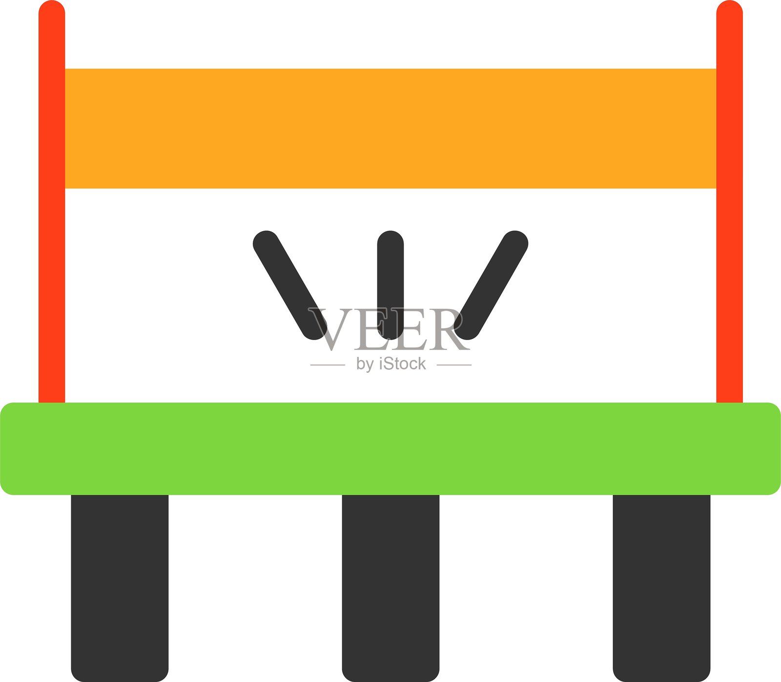 平面风格的蹦床图标设计插画图片素材