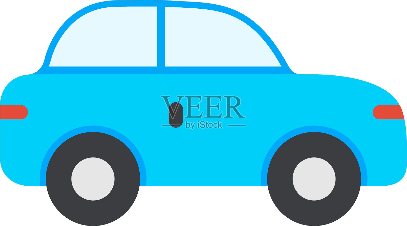 汽车扁平风格图标设计插画图片素材