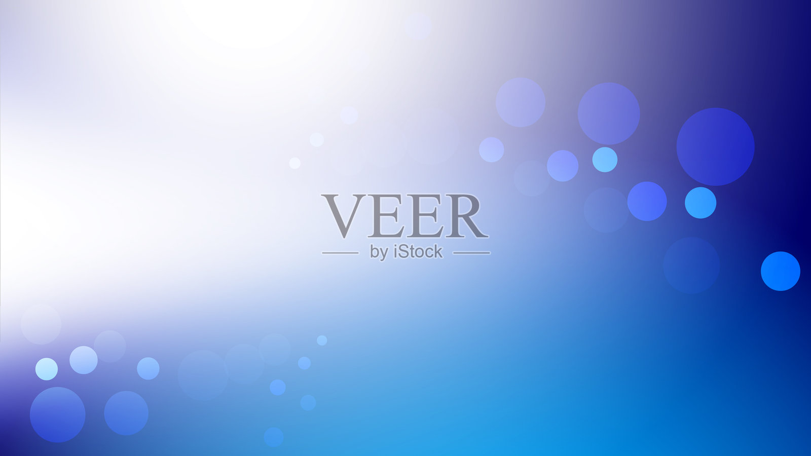 抽象的白色和蓝色背景，带有散景光点，圆形图案。矢量插图。插画图片素材