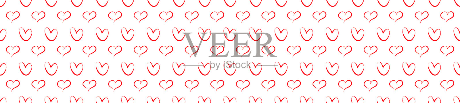 红色心形无缝图案插画图片素材