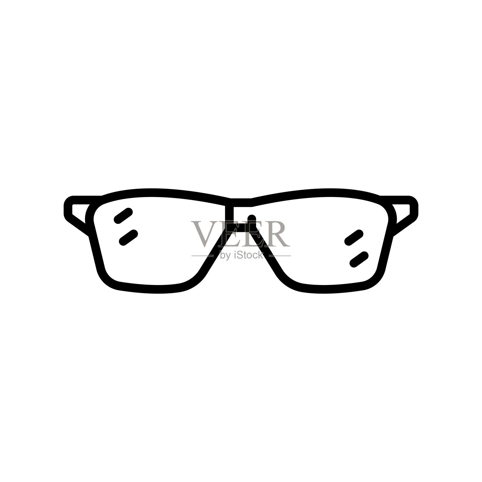 黑色线条图标的太阳镜，适用于数字和印刷项目。插画图片素材