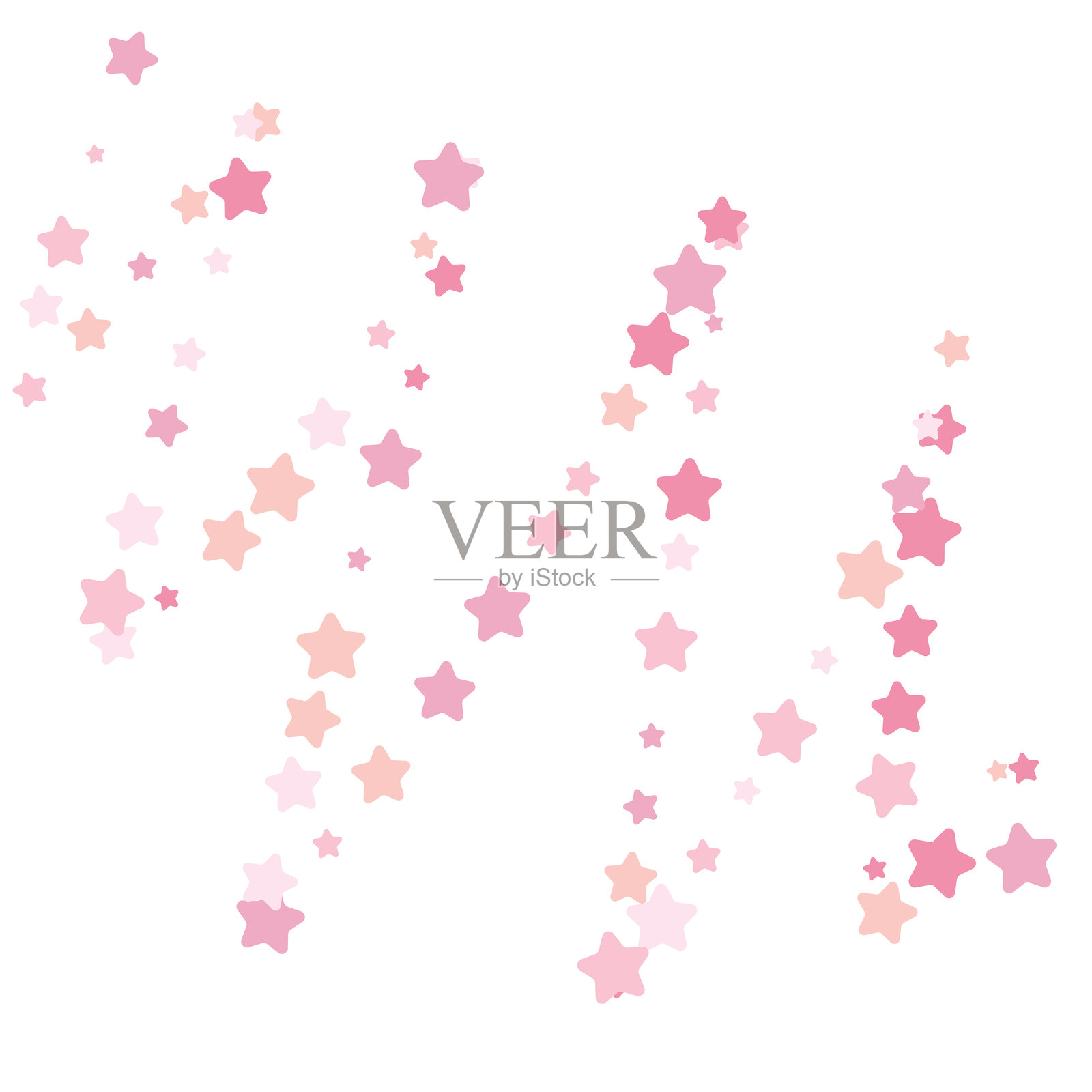 粉色手绘节日装饰闪光元素插画图片素材