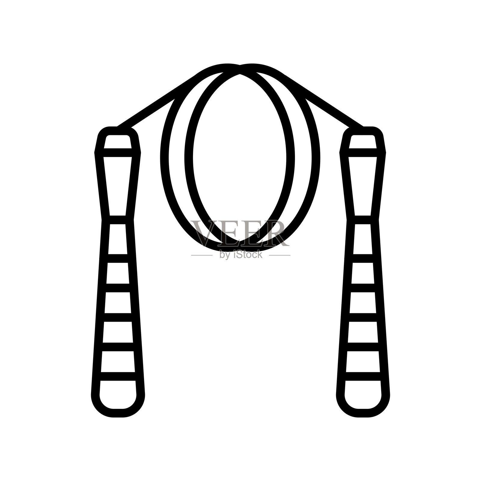 跳绳球黑色线条图标，适用于数字和印刷项目。插画图片素材