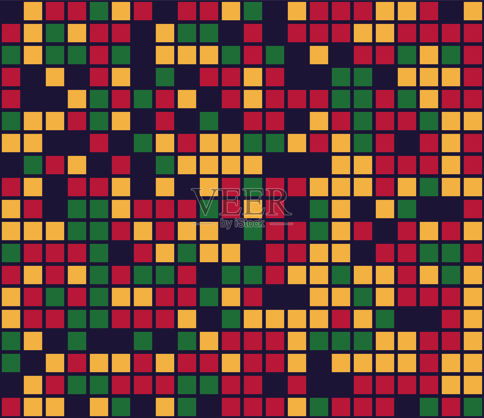 生动的抽象瓷砖图案。动态几何马赛克，色彩斑斓的方块在深色背景上。非常适合用作背景、纹理和设计元素。插画图片素材